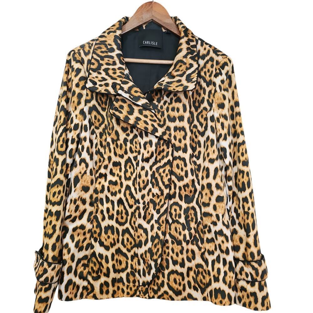 Carlisle Leopard Print Silk Jacket  Size 14